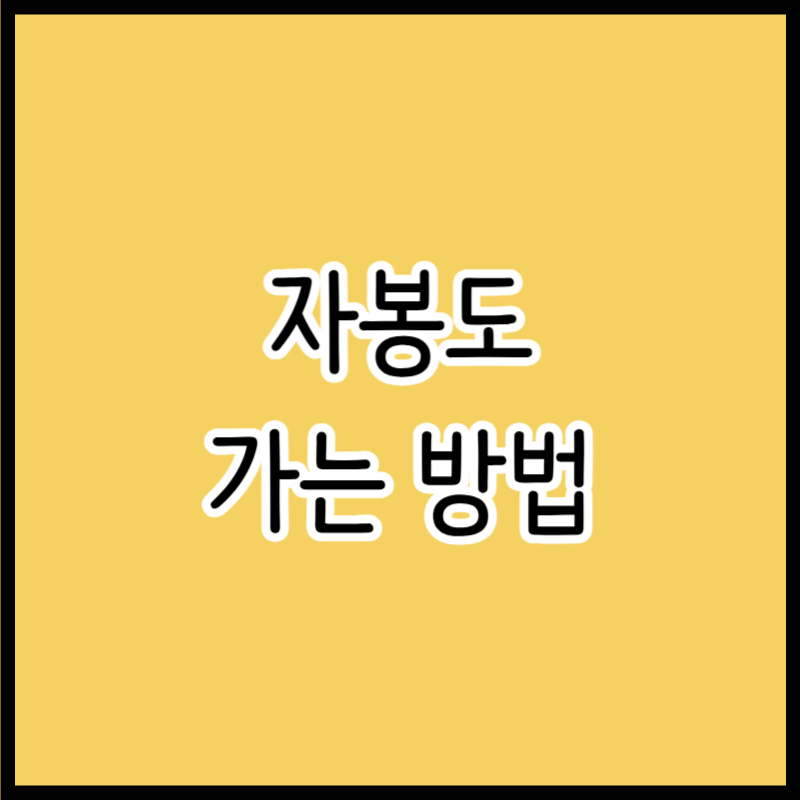 자봉도 가는 방법, 배편 시간 예약 차량 선적 가능할까