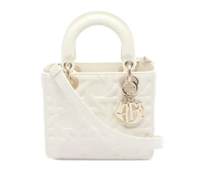 크리스찬 디올 레이디 디올 미니 토트백 화이